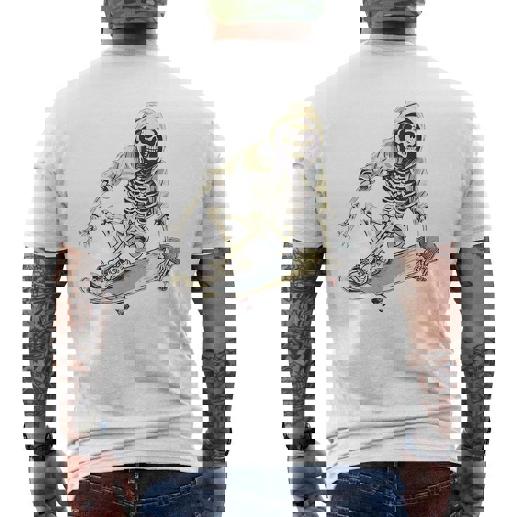 スケートボード スケルトン スケーター スケートボーダー スケートボード メンズTシャツ バックプリント