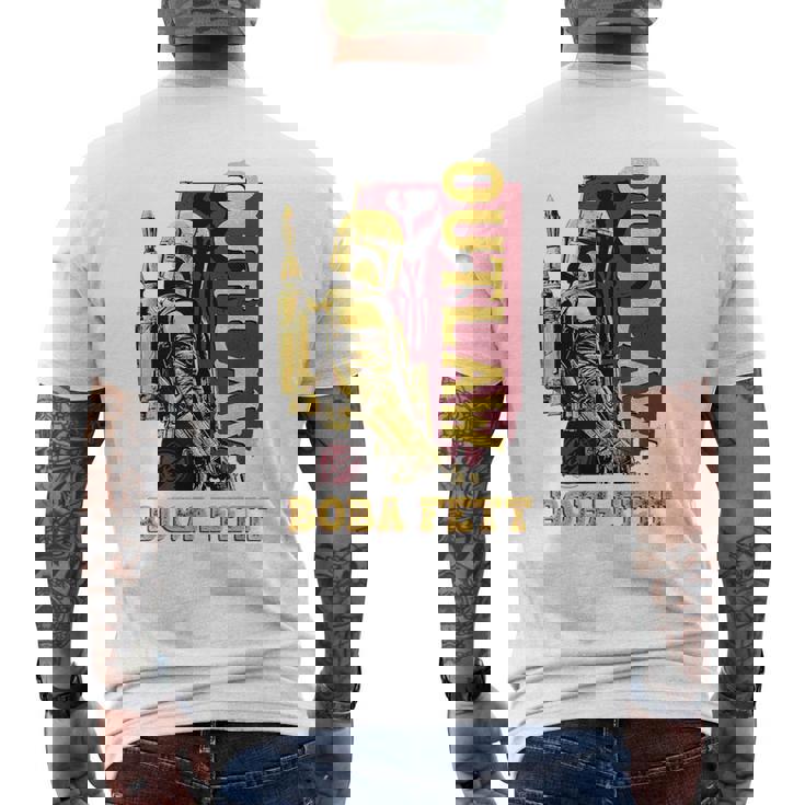 スターウォーズ ボバ・フェットの本 アウトロー 叙事詩 レトロ ポートレート メンズTシャツ バックプリント