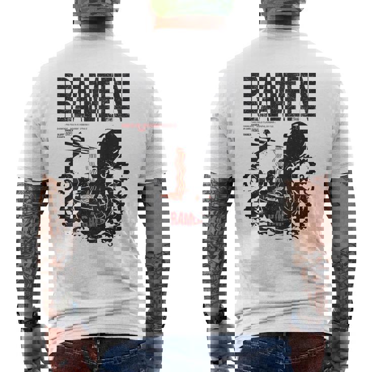 ストリートウェア ラーメン カワイイ オタク マンガ アニメ バックプリント モダン メンズTシャツ バックプリント