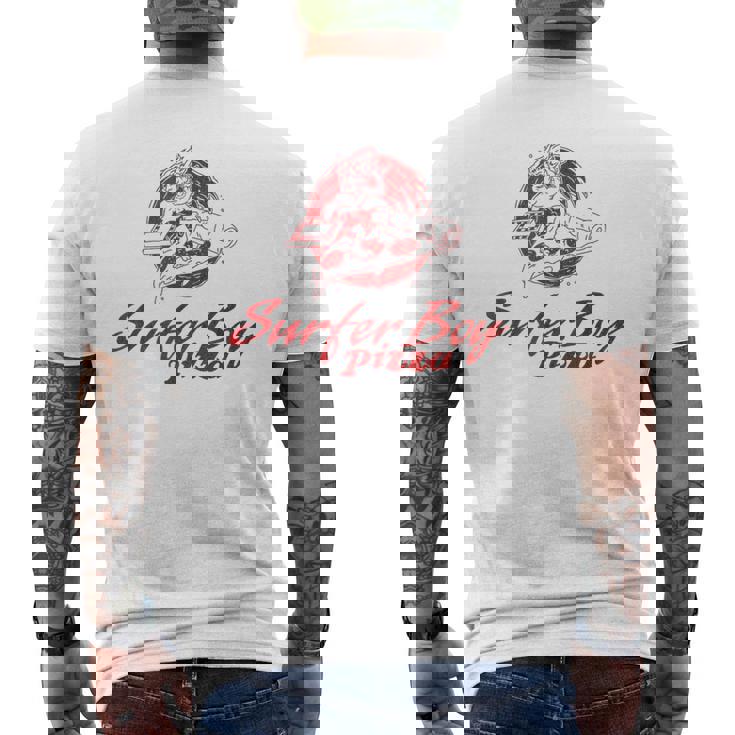 ストレンジャー・シングス サーファーボーイ ピザ 広告 サーフ デリバリー レトロ メンズTシャツ バックプリント