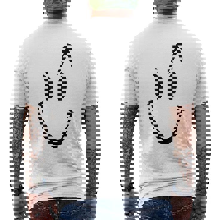 スマイリーシャツ スマイリーフェイス かわいいグラフィック メンズTシャツ バックプリント