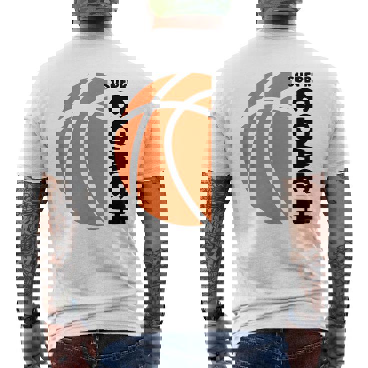 スーパー コーチ バスケットボール スポーツ バスケットボール コーチ Basketball Coach メンズTシャツ バックプリント