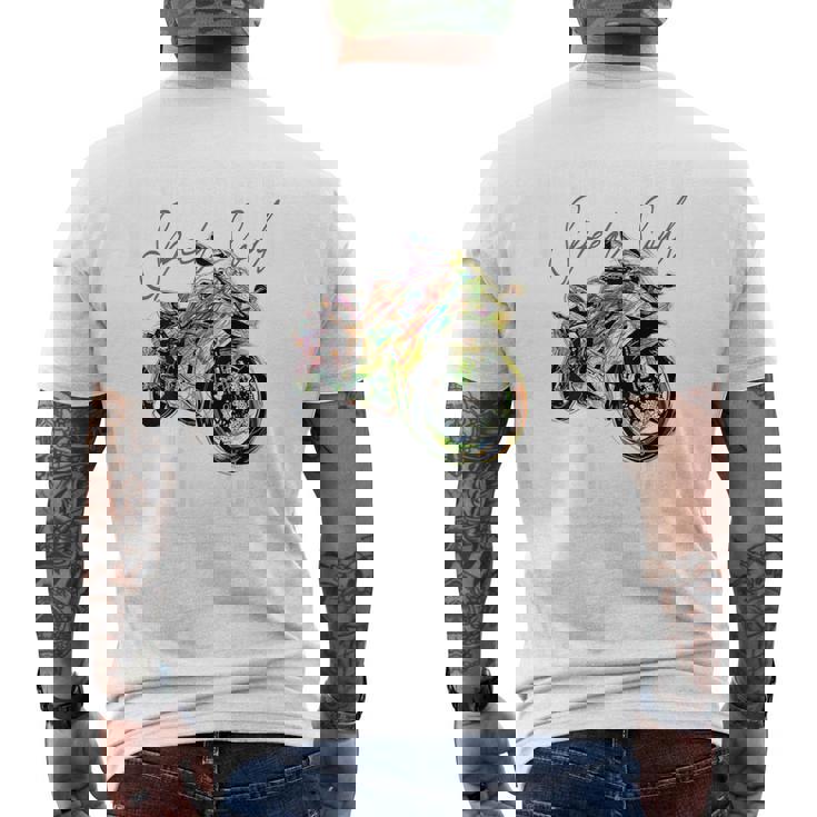 スーパースポーツ バイク レーシング バイク レーシング バックプリント バイク メンズTシャツ バックプリント