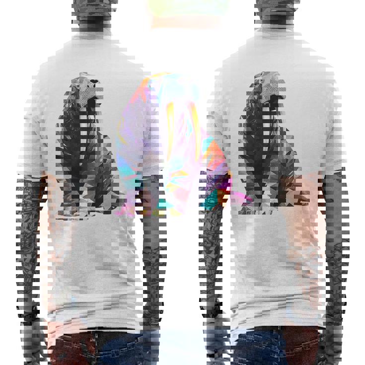 セイウチ 動物 モチーフ 作品 セイウチ メンズTシャツ バックプリント