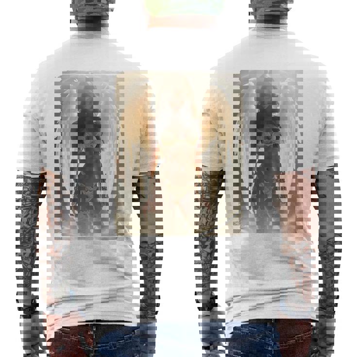 セクシーガールグラフィックtシャツ セクシーなブルネットエンジェルピンナップバックプリント メンズTシャツ バックプリント