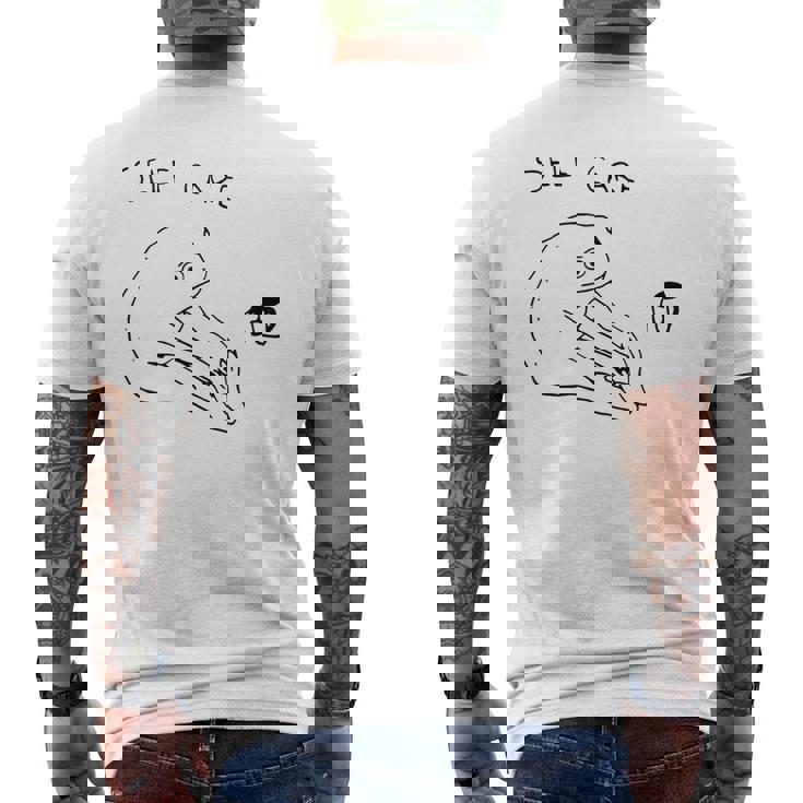 セルフケア カエル メンズTシャツ バックプリント