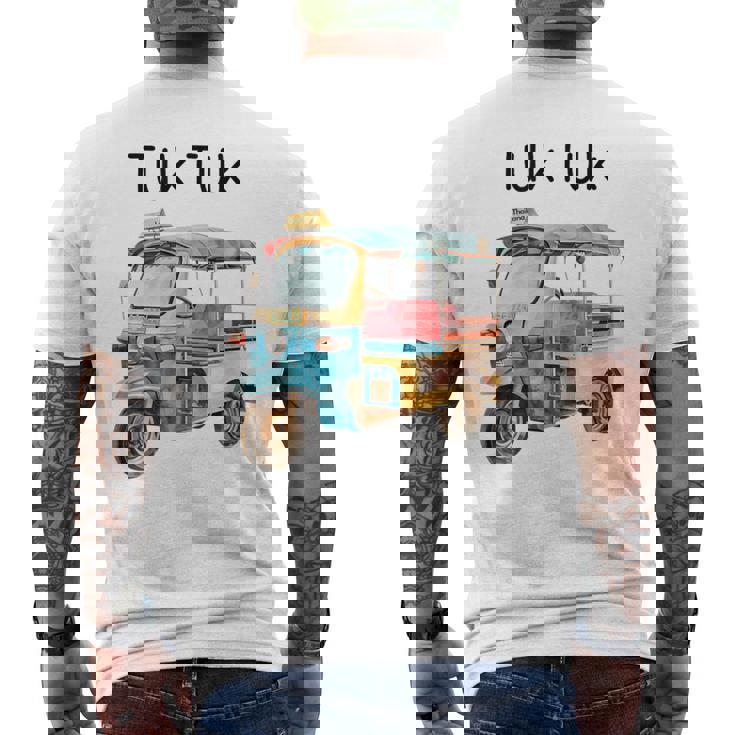 タイ トゥクトゥク バンコク メンズTシャツ バックプリント