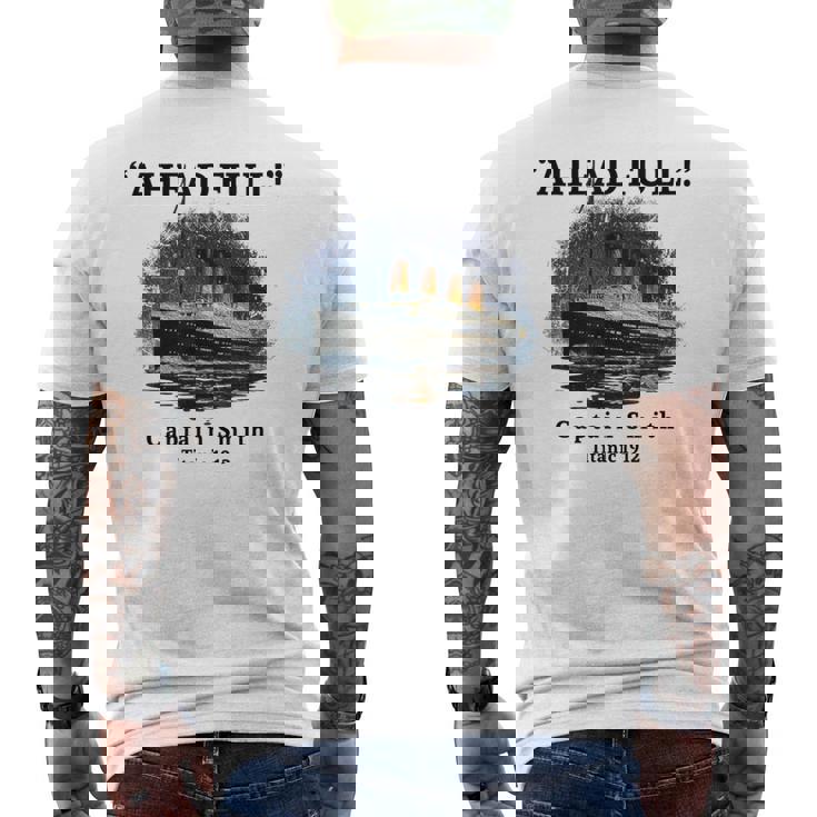 タイタニック・アヘッド フルクルーズ船 キャプテン・スミス 1912 タイタニック メンズTシャツ バックプリント