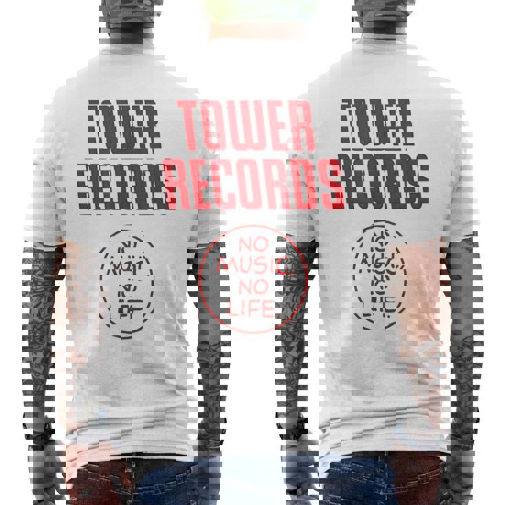 タワーレコード 音楽 レトロ ヴィンテージ 生活 メンズTシャツ バックプリント