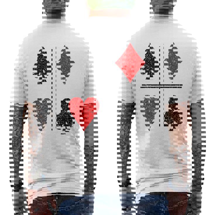 ダイヤモンド スペード ハーツ クラブ トランプスーツ ポーカー メンズTシャツ バックプリント