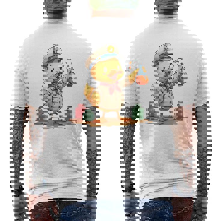 ダックビーイング・ア・オイラー、キュートなデザイン。 メンズTシャツ バックプリント