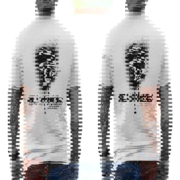 ダッジ・ヘルキャット・ヘル・オン・ホイールズ メンズTシャツ バックプリント