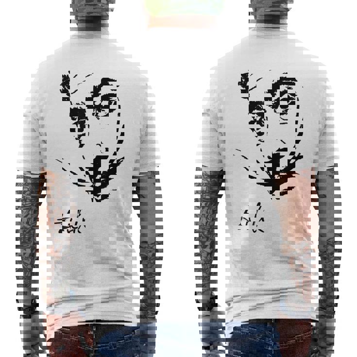 ダリの肖像画 メンズTシャツ バックプリント