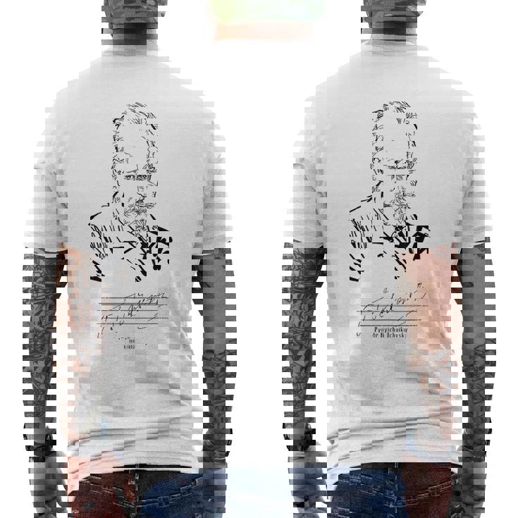 チャイコフスキー ロシアの作曲家 クラシック音楽 メンズTシャツ バックプリント