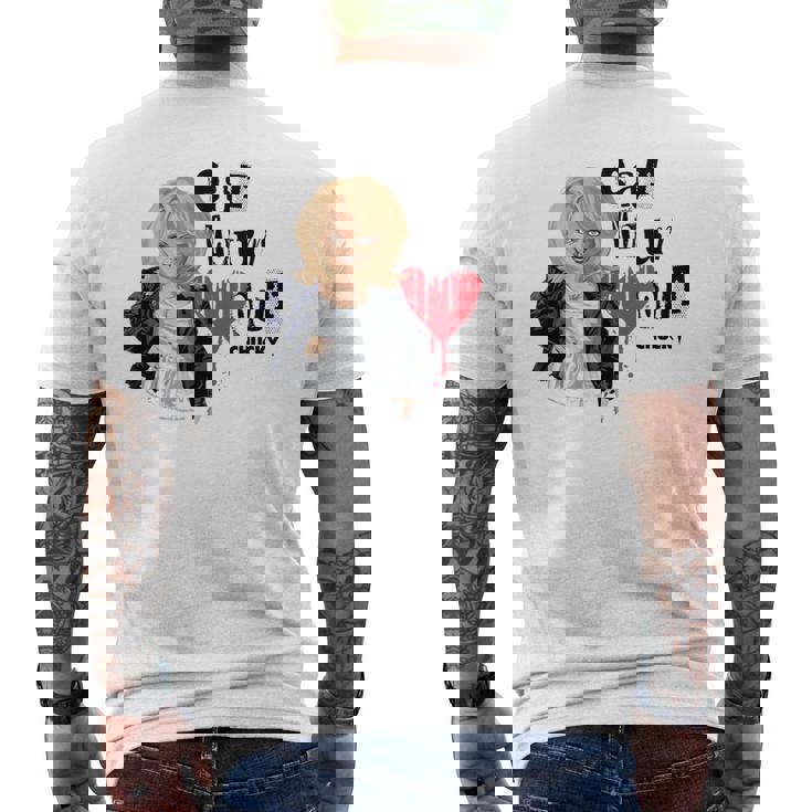 チャッキー・ティファニー・イート・ユア・ハート・アウト・バレンタイン メンズTシャツ バックプリント