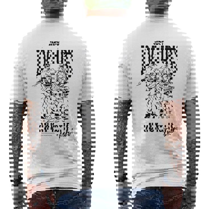 チャッキー＆ティフ・フォーエヴァー・ラブ・ハーツ メンズTシャツ バックプリント