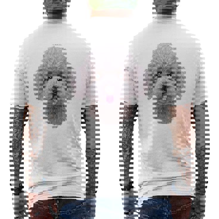 ホワイト トイプードル 犬 いぬ 顔 メンズTシャツ バックプリント