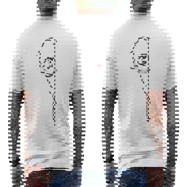 トイプードル 白 隠す 可愛い おもしろ シンプル イラスト 長袖tシャツ メンズTシャツ バックプリント