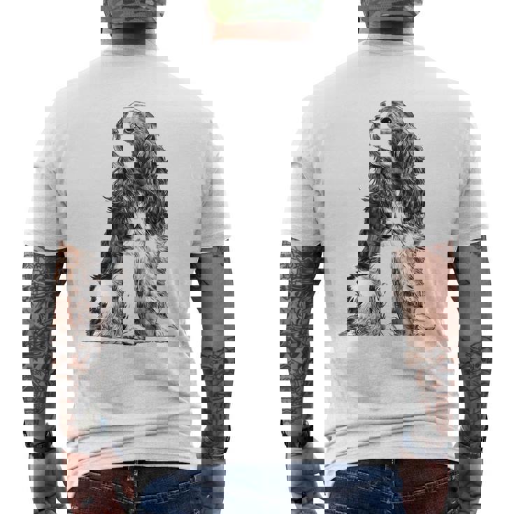 ドッグキャバリアキングチャールズ・スパニエル メンズTシャツ バックプリント