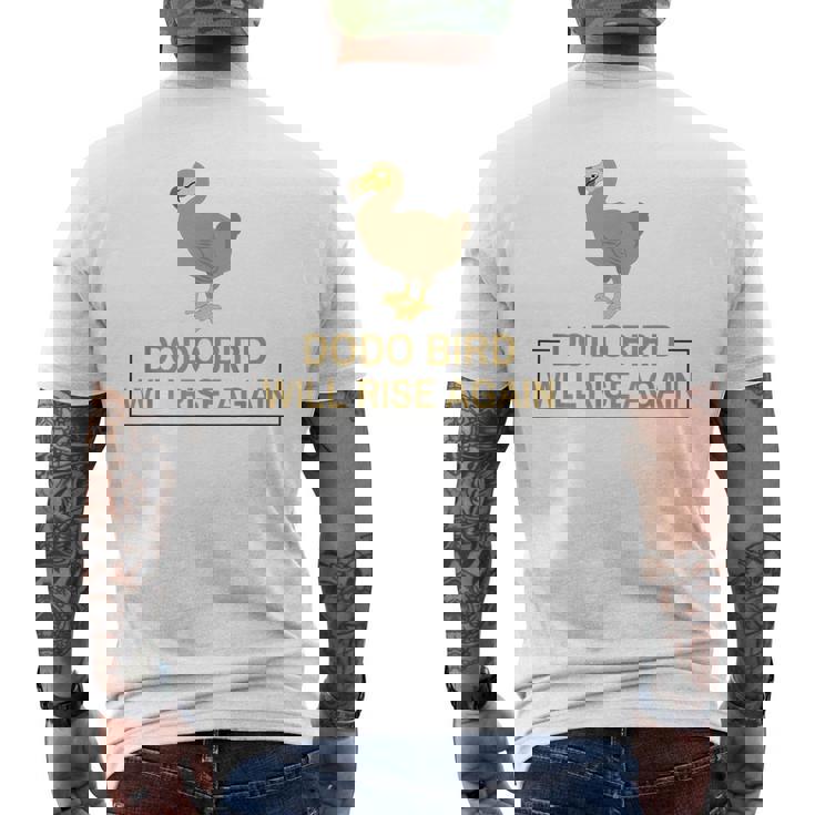 ドードー鳥は再び復活する 絶滅した飛べない鳥 メンズTシャツ バックプリント