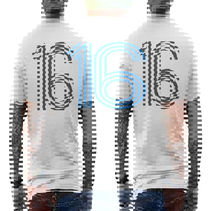 ナンバー16シャツ レトロユニフォーム ヨーロッパスタイル バックプリントジャージ メンズTシャツ バックプリント