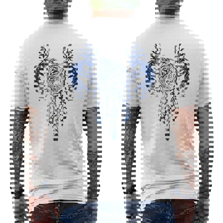 ネイティブアメリカン ココペリ クジラ ドリームキャッチャー 9 ファンファン ファン メンズTシャツ バックプリント