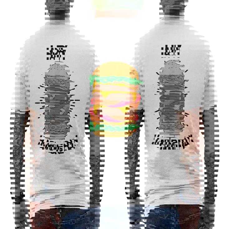 ノベルティ ハンバーガーデー フローズン加工 ミール愛好家 フライドポテト メンズTシャツ バックプリント