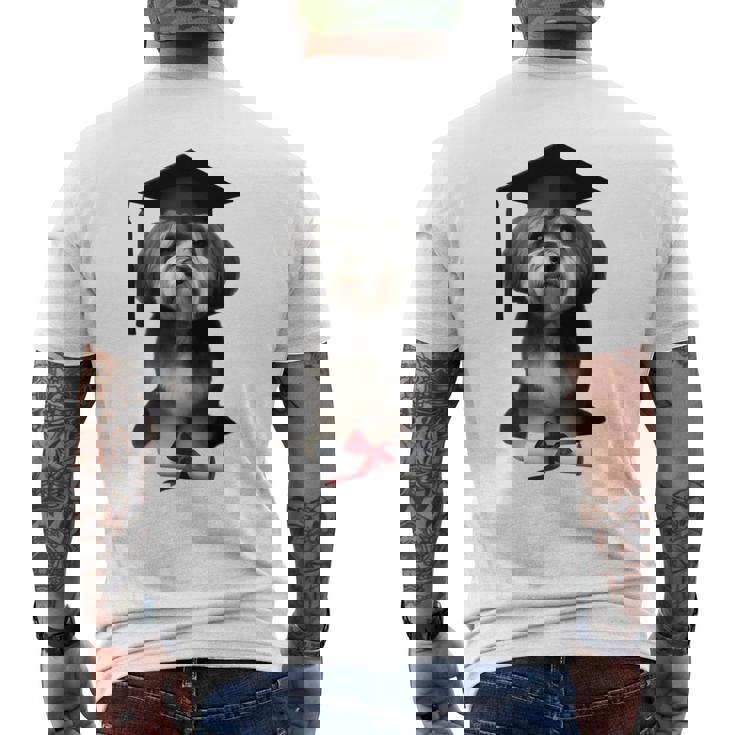 ハバニーズ犬 グラチュエーションキャップ トレーニング 学校 卒業生 オーナー 長袖tシャツ メンズTシャツ バックプリント