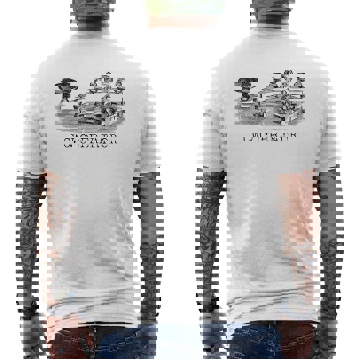 ハム・ラジオ用ヴィンテージモールス信号 Cwオペレーター メンズTシャツ バックプリント