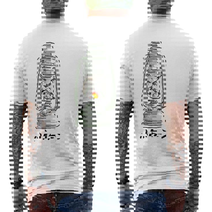 ハリケーンランタンtシャツ白 メンズTシャツ バックプリント