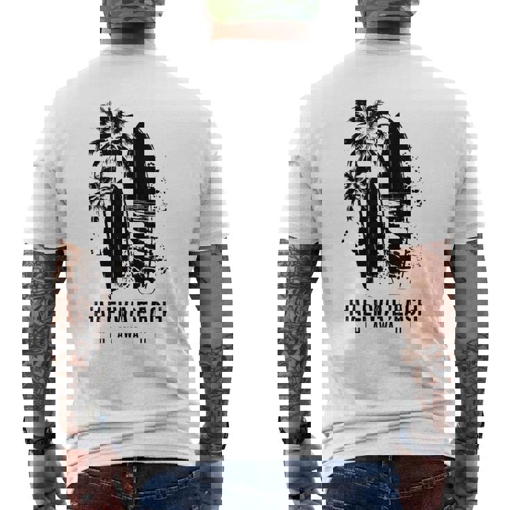 ハレイワ ビーチ ハワイ サーフィン ビンテージ サーフィン サーファー メンズTシャツ バックプリント