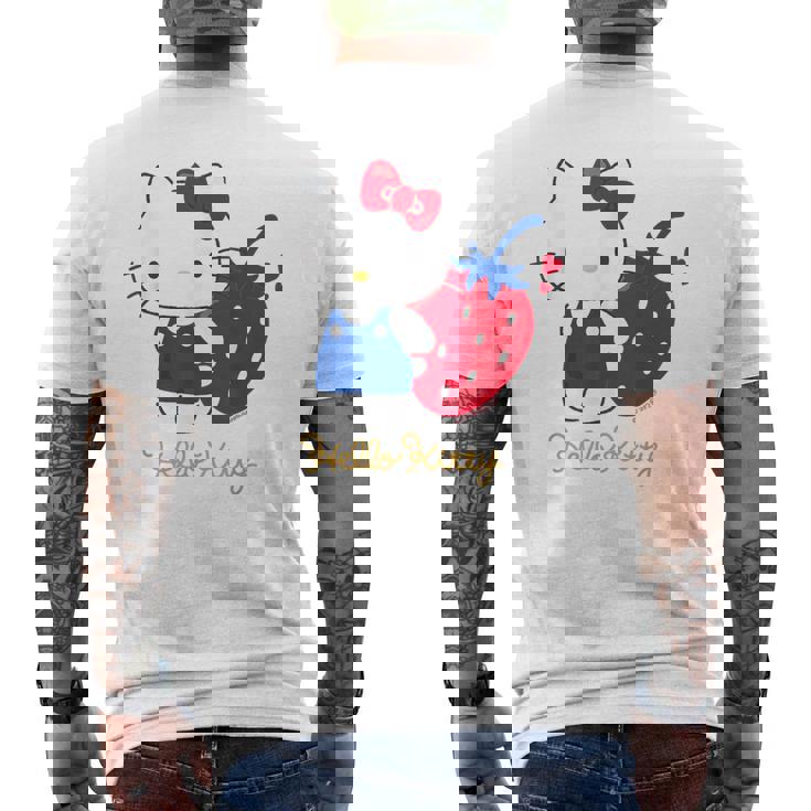 ハローキティ いちご ライトカラー メンズTシャツ バックプリント