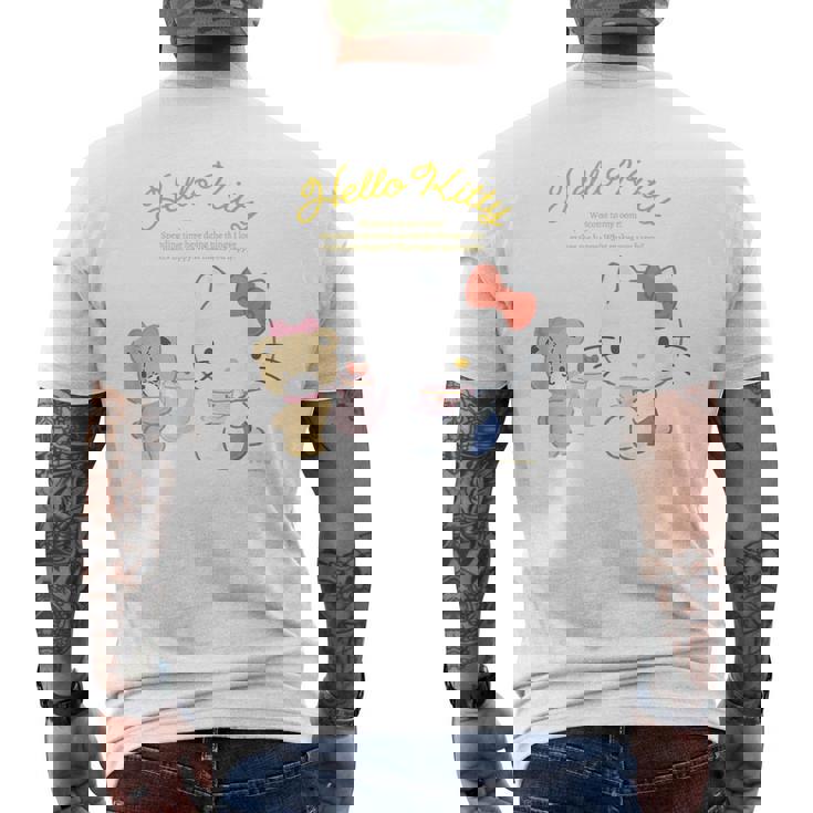 ハローキティ ハピネスマイルーム メンズTシャツ バックプリント