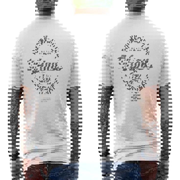 ハワイアンサーフデザインワイメアベイノースショアハワイバケーション メンズTシャツ バックプリント