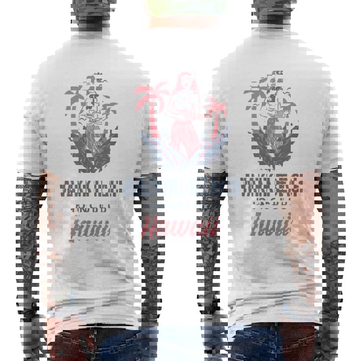 ハワイホノルルのワイキキビーチ メンズTシャツ バックプリント