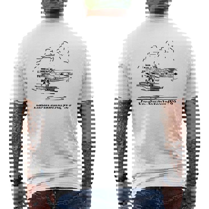 ハンザ ブランデンブルク W29 ドイツ水上飛行機 空飛ぶ雲 メンズTシャツ バックプリント