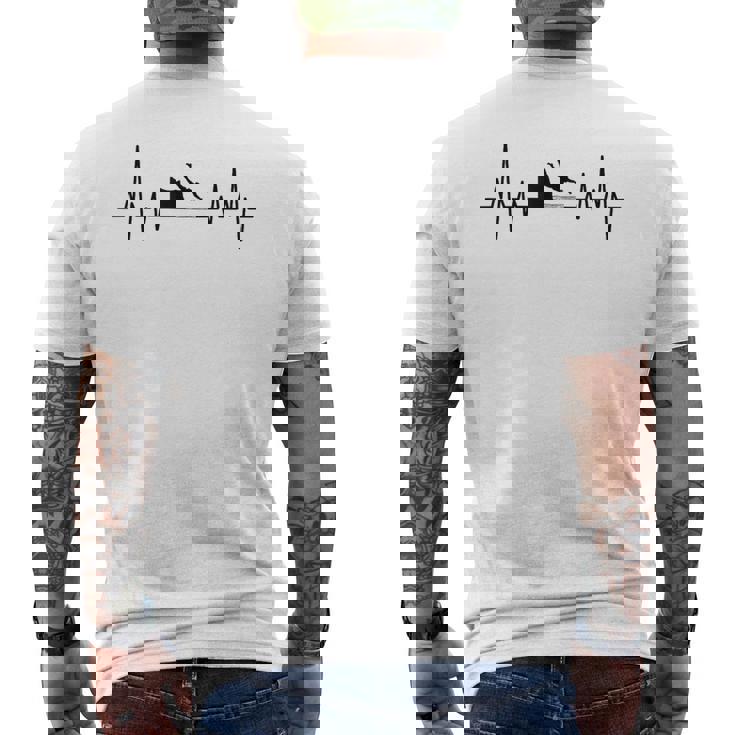 ハートビート クリフ ダイビング クリフ ジャンピング ダイバー メンズTシャツ バックプリント