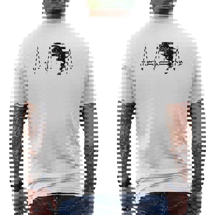 ハートビート魚 メンズTシャツ バックプリント