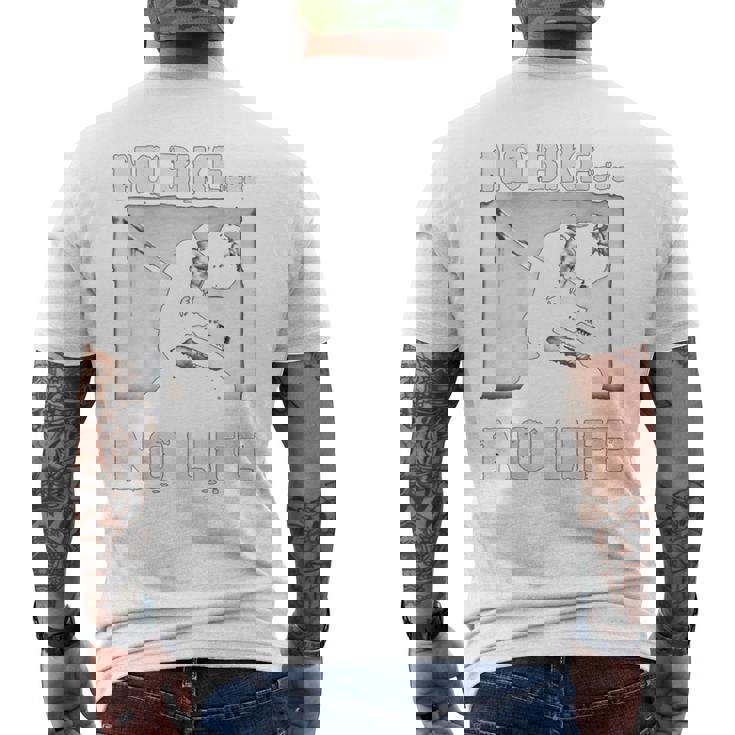 バイク愛好家とバイカーズノーバイクノーライフ背中 メンズTシャツ バックプリント