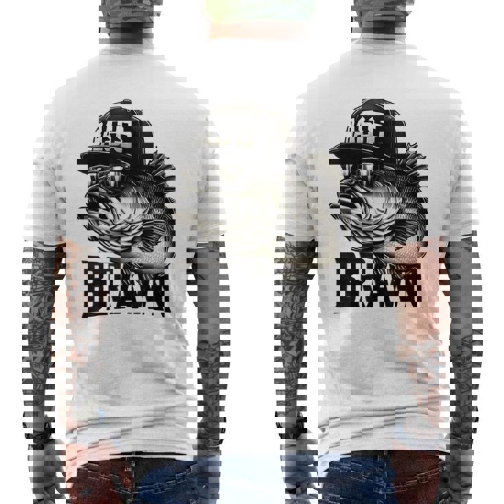 バス釣り クールなグラフィックデザイン 男性 漁師 メンズTシャツ バックプリント