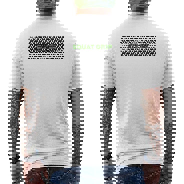 バックスクワットグリップ。 メンズTシャツ バックプリント