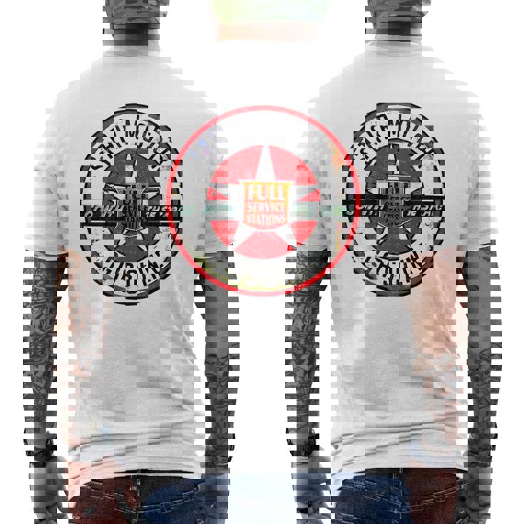 バックプリントのみ レトロ ビンテージ ガソリンスタンド スター モーター オイルカー メンズTシャツ バックプリント