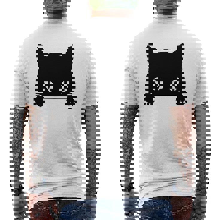 バッグの中に隠れているかわいい黒猫 猫好き 猫飼い 猫 ネコ ねこくろねこ好き 面白い サプライズ ギフト メンズTシャツ バックプリント