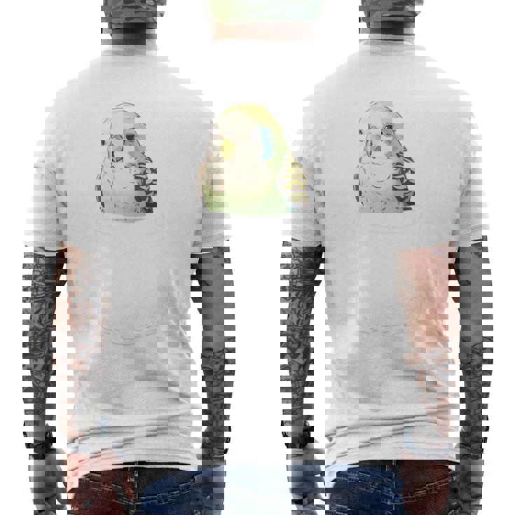 バッグの中のかわいいセキセイインコ、面白いセキセイインコ 長袖tシャツ メンズTシャツ バックプリント