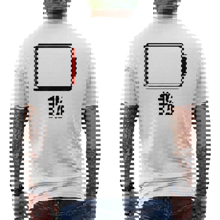 バッテリー1 1残り バッテリー切れtシャツバッテリー低 メンズTシャツ バックプリント