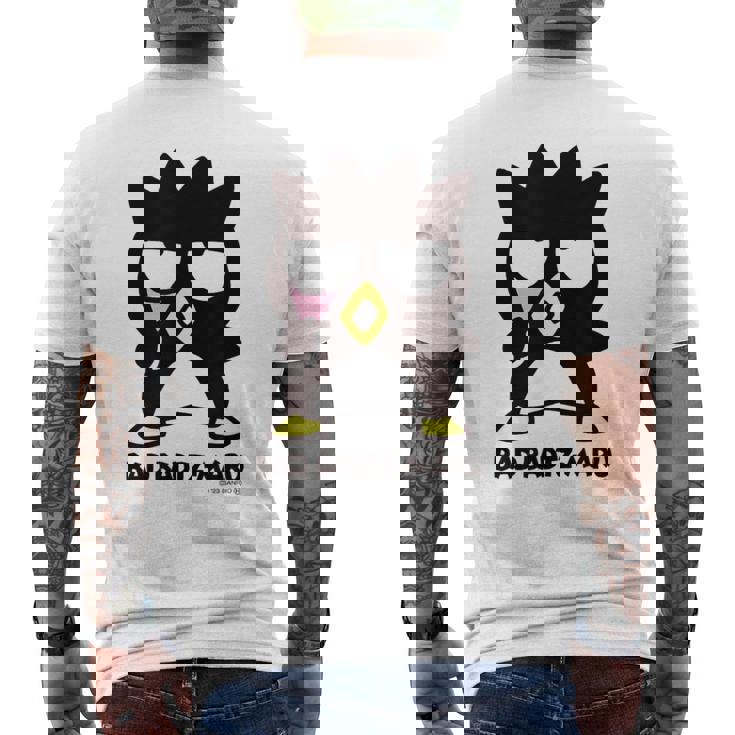 バッドばつ丸 あっかんべー ダークカラー メンズTシャツ バックプリント