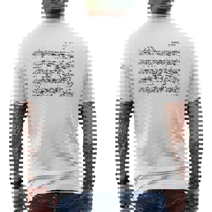 バッハ チェロ スイーツ クーランテ チェリスト メンズTシャツ バックプリント