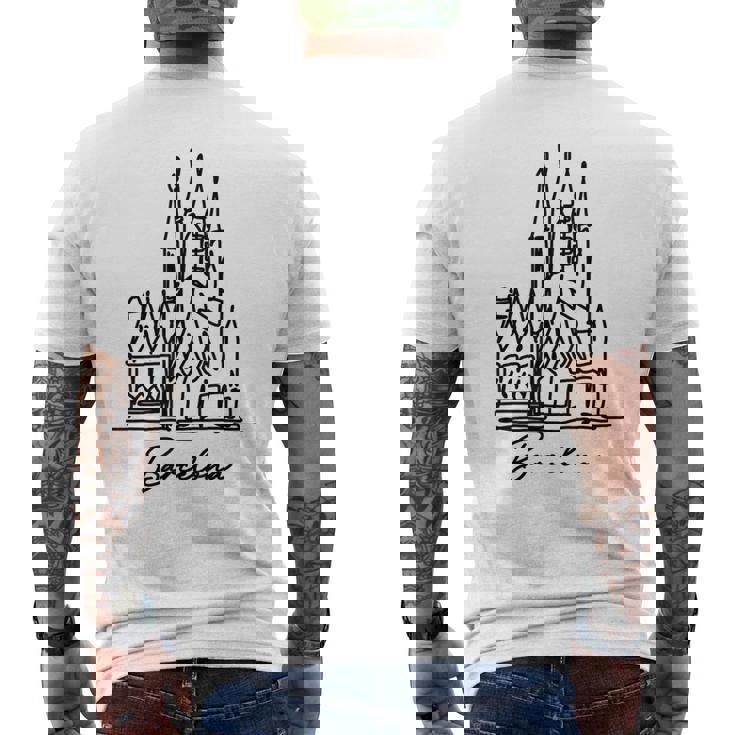 バルセロナ サグラダ ファミリア スペイン お土産 メンズTシャツ バックプリント