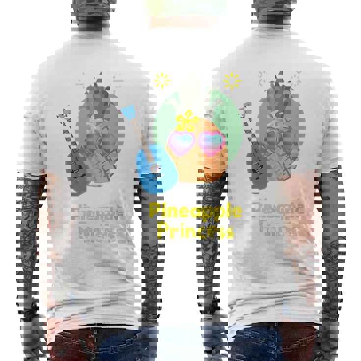 パイナップルプリンセス ウクレレギフト メンズTシャツ バックプリント
