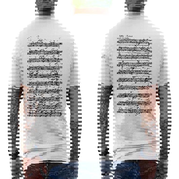 パルティータ ホ長調 ガヴォッテ ソロ ヴァイオリン ヨハン・セバスティアン・バッハ メンズTシャツ バックプリント